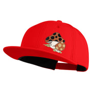 Polka Dots Mushrooms Iron On Patched 6 Panel High Profile Structured Snapback - Red OSFM