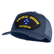 Americal Division Veteran Patched Solid Cotton Twill Mesh Prostyle Cap - Navy OSFM
