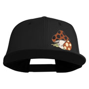 Polka Dots Mushrooms Iron On Patched 6 Panel High Profile Structured Snapback - Black OSFM