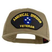 Americal Division Veteran Patched Solid Cotton Twill Mesh Prostyle Cap - Khaki OSFM
