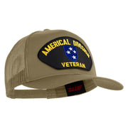 Americal Division Veteran Patched Solid Cotton Twill Mesh Prostyle Cap - Khaki OSFM