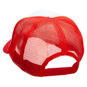 Red Lips Embroidered Patched Cotton Trucker Cap