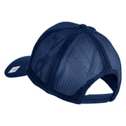 US Marine Corps Veteran Patched Solid Cotton Twill Mesh Cap - Royal OSFM