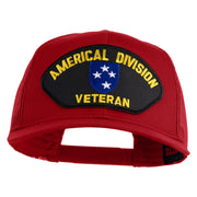 Americal Division Veteran Patched Solid Cotton Twill Mesh Prostyle Cap - Red OSFM
