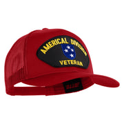 Americal Division Veteran Patched Solid Cotton Twill Mesh Prostyle Cap - Red OSFM