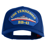 USS Tennessee BB 43 Blue Patched Solid Cotton Twill 5 panel Mesh Back Cap - Royal OSFM