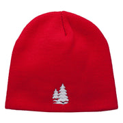 Christmas Snow Trees Embroidered Short Beanie