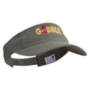 Gobble Chicken Embroidered Pro Style Cotton Twill Washed Visor - Olive OSFM