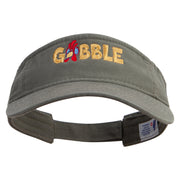 Gobble Chicken Embroidered Pro Style Cotton Twill Washed Visor - Olive OSFM