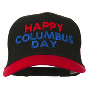 Happy Columbus Day Embroidered Mesh Cap