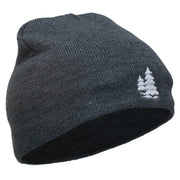 Christmas Snow Trees Embroidered Short Beanie