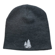 Christmas Snow Trees Embroidered Short Beanie