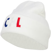 Chile CHL Flag Embroidered Long Beanie