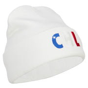 Chile CHL Flag Embroidered Long Beanie