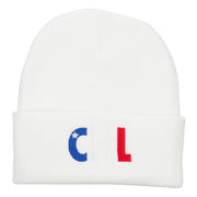 Chile CHL Flag Embroidered Long Beanie