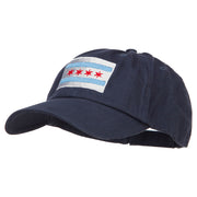 Chicago Flag Embroidered Low Cap