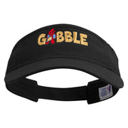 Gobble Chicken Embroidered Pro Style Cotton Twill Washed Visor - Black OSFM