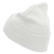 Gymnastic With Ribbon Embroidered 12 inch Acrylic Cuffed Long Beanie - White OSFM