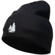 Christmas Snow Trees Embroidered Short Beanie