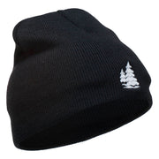 Christmas Snow Trees Embroidered Short Beanie