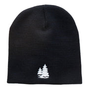 Christmas Snow Trees Embroidered Short Beanie