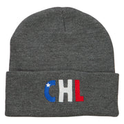 Chile CHL Flag Embroidered Long Beanie