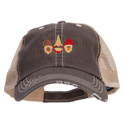 Fall Gnomes Embroidered Low Profile Special Cotton Mesh Cap - Brown-Khaki OSFM