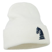 Chess Knight Embroidered Long Beanie