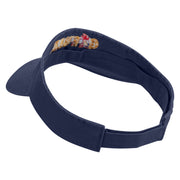 Gobble Chicken Embroidered Pro Style Cotton Twill Washed Visor - Navy OSFM