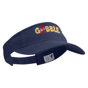 Gobble Chicken Embroidered Pro Style Cotton Twill Washed Visor - Navy OSFM