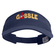 Gobble Chicken Embroidered Pro Style Cotton Twill Washed Visor - Navy OSFM