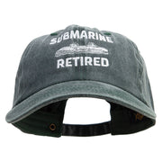 U.S. Submarine Retired Embroidered Unstructured Pigment Dyed Cotton Cap - Dk-Green OSFM