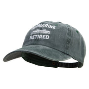 U.S. Submarine Retired Embroidered Unstructured Pigment Dyed Cotton Cap - Dk-Green OSFM