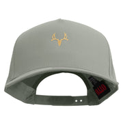 Deer Hunting Specimen Solid Cotton Twill 5 Panel Prostyle Snap Cap - Grey OSFM