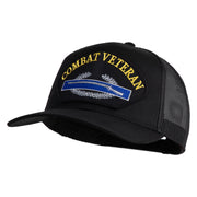 Combat Veteran Patched Solid Cotton Twill Mesh Prostyle Cap - Black OSFM