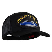 Combat Veteran Patched Solid Cotton Twill Mesh Prostyle Cap - Black OSFM