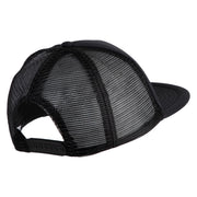 Old English Black K Patched Flat Bill Trucker Snapback Cap - Black OSFM