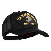US Marine Corps Retired Patched Solid Cotton Twill Mesh Cap - Black OSFM