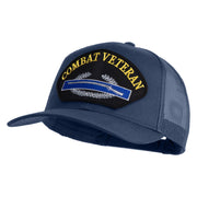 Combat Veteran Patched Solid Cotton Twill Mesh Prostyle Cap - Navy OSFM