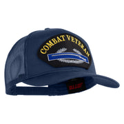 Combat Veteran Patched Solid Cotton Twill Mesh Prostyle Cap - Navy OSFM