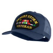 Desert Storm 90-91 Veteran Patched Solid Cotton Twill 5 panel Mesh Back Cap - Navy OSFM