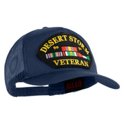 Desert Storm 90-91 Veteran Patched Solid Cotton Twill 5 panel Mesh Back Cap - Navy OSFM