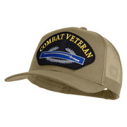 Combat Veteran Patched Solid Cotton Twill Mesh Prostyle Cap - Khaki OSFM