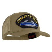 Combat Veteran Patched Solid Cotton Twill Mesh Prostyle Cap - Khaki OSFM