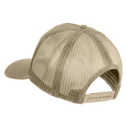 USS America CV 66 Blue Patched Solid Cotton Twill 5 panel Mesh Back Cap - Khaki OSFM