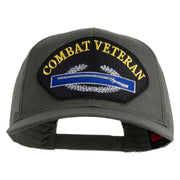 Combat Veteran Patched Solid Cotton Twill Mesh Prostyle Cap - Grey OSFM