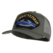 Combat Veteran Patched Solid Cotton Twill Mesh Prostyle Cap - Grey OSFM