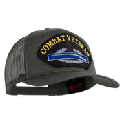 Combat Veteran Patched Solid Cotton Twill Mesh Prostyle Cap - Grey OSFM