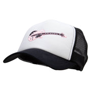 Electric Guitar Embroidered Music Patched Cotton Trucker Cap