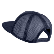 Old English Black K Patched Flat Bill Trucker Snapback Cap - Navy OSFM
